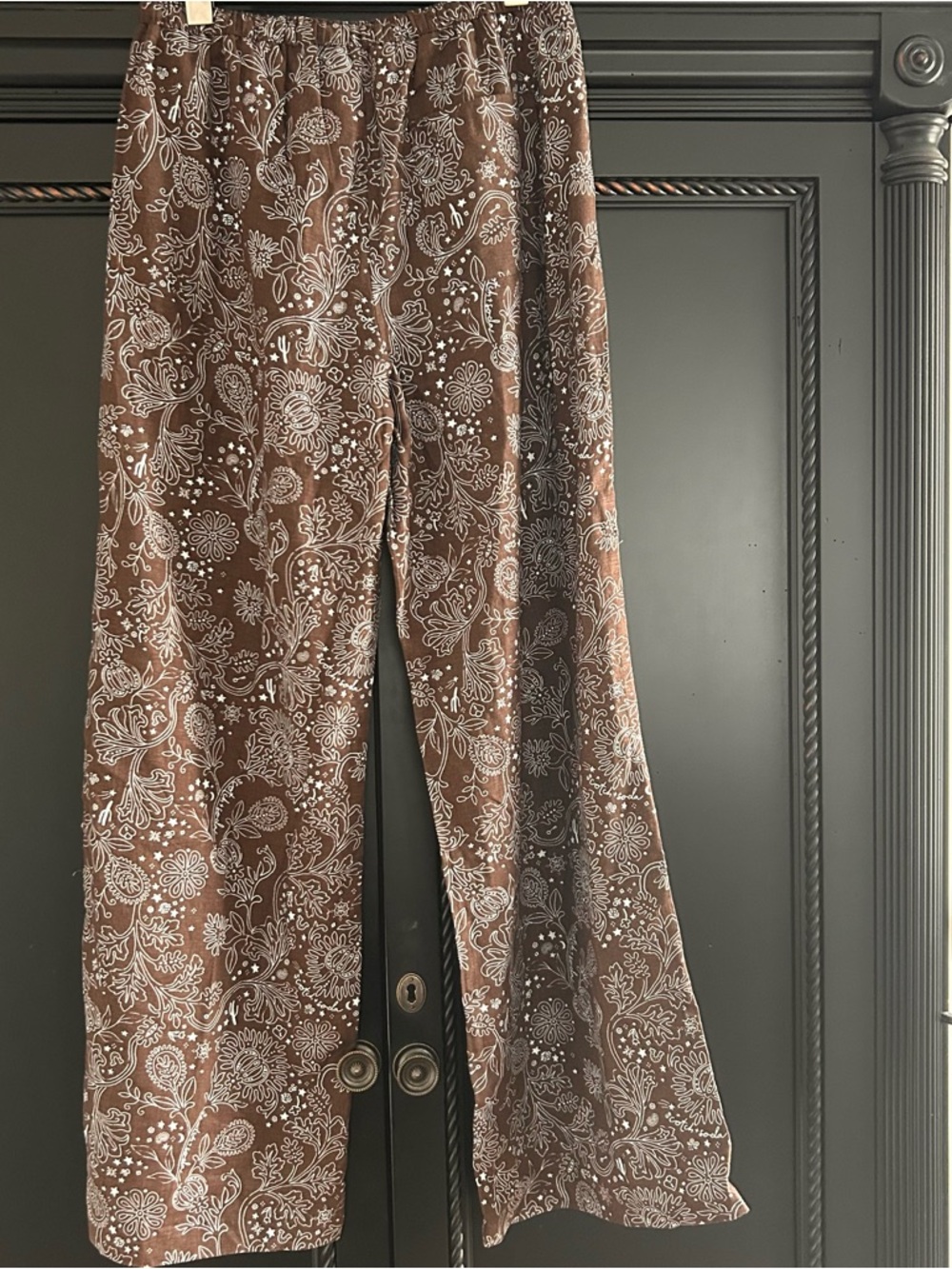 Scotch & Soda Linen Lounge Pants Pull On All over print brown Women’s Medium - Picture 3 of 8